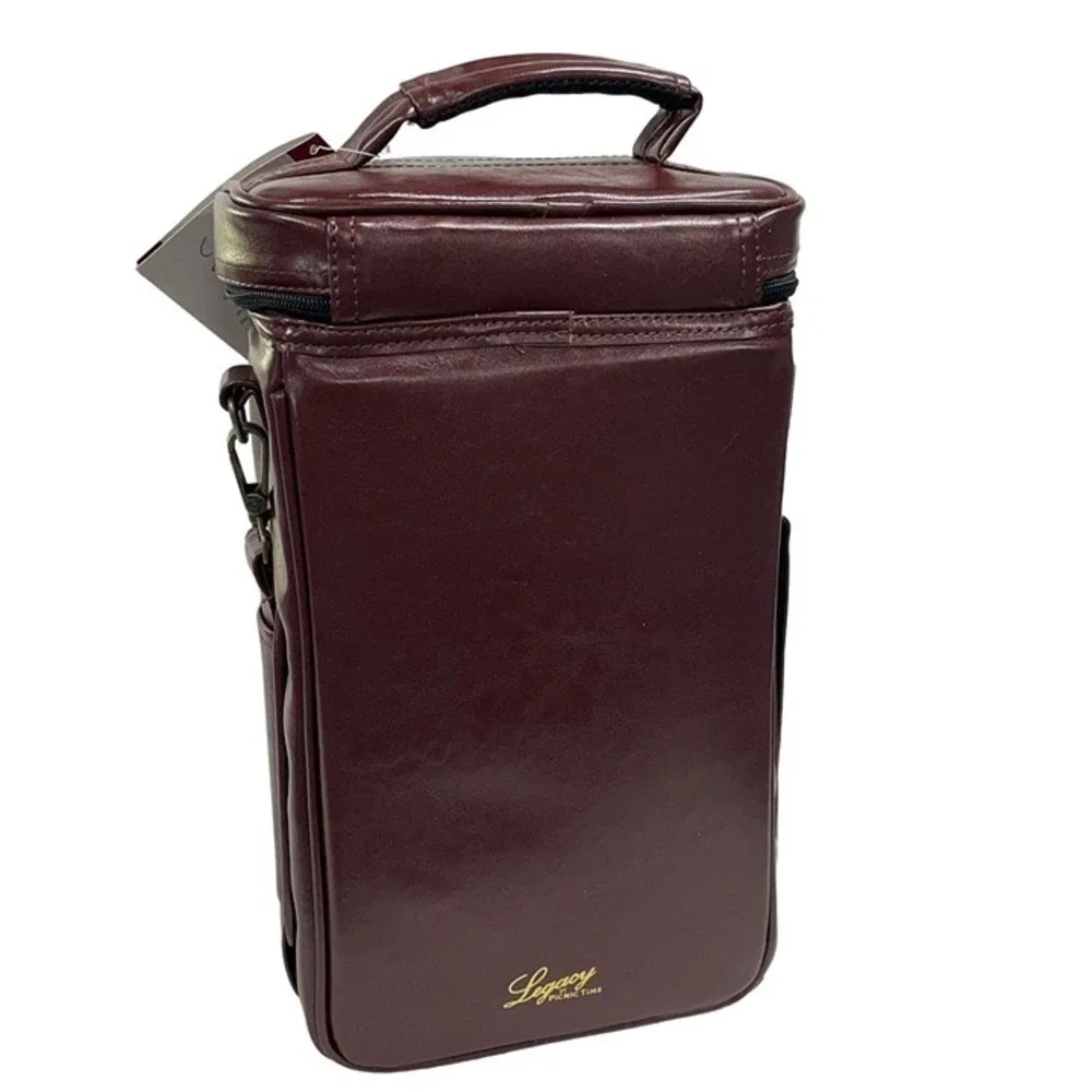 Avanti Legacy by Picnic Time Cheese And Wine Leatherette Bag With Glasses‎ Tools